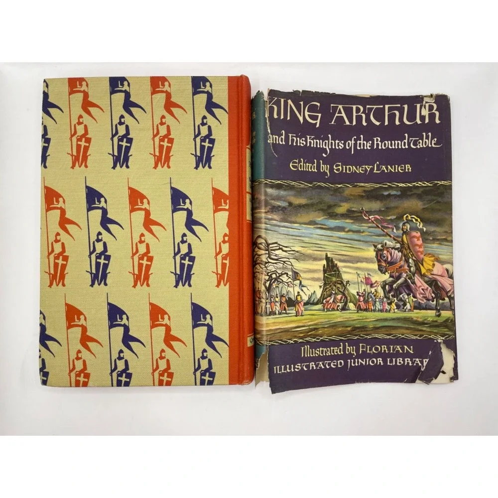 Vintage King Arthur and His Knights of the Round Table- Illustrated Book -1950